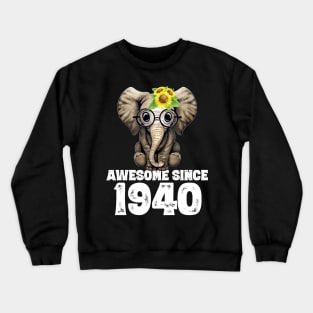 Awesome since 1940 80 Years Old Bday Gift 80th Birthday Crewneck Sweatshirt